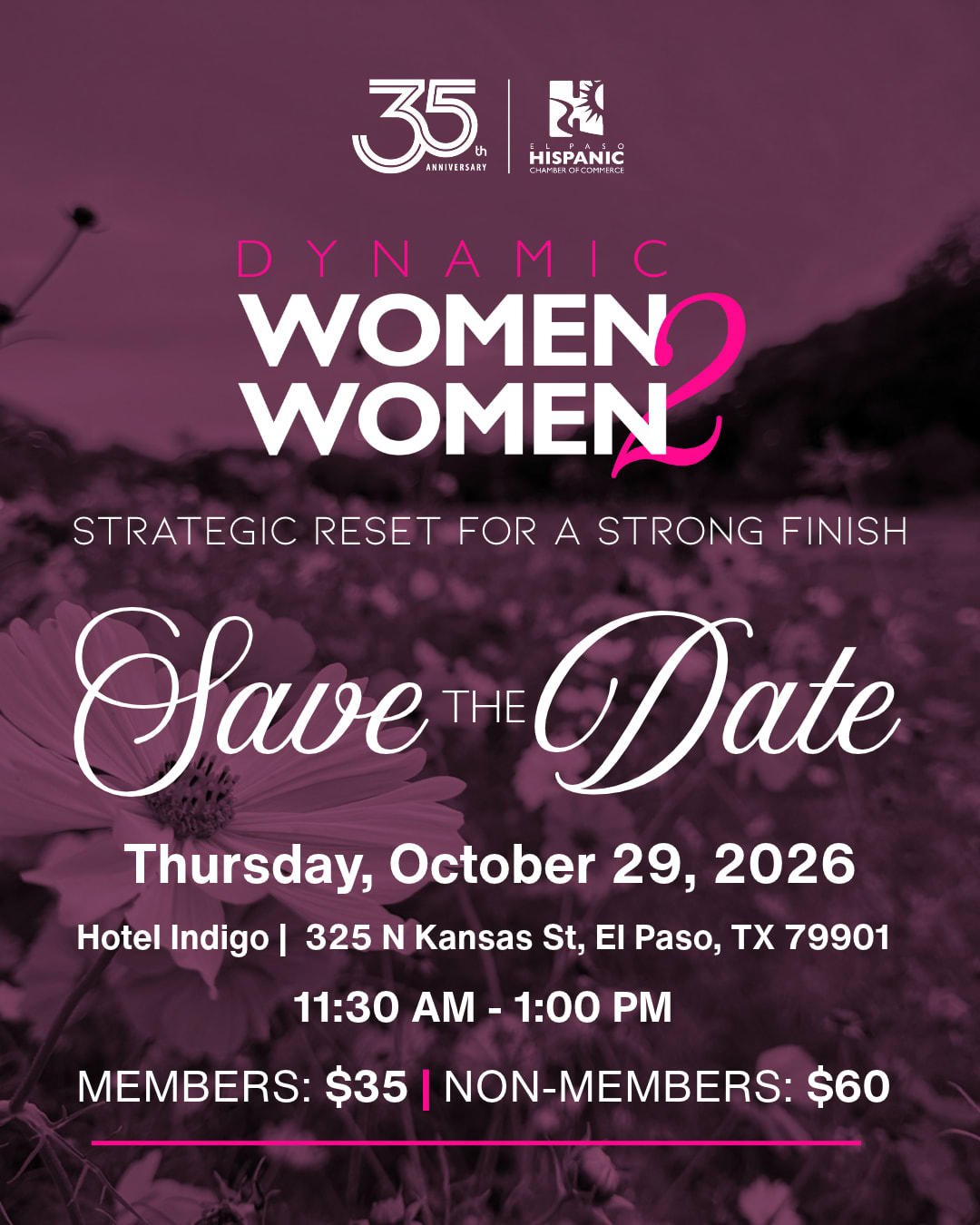 Official artwork for Dynamic Women to Women on October 29, 2026 in El Paso