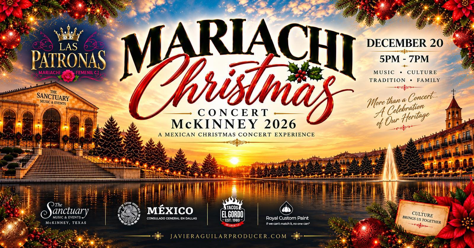 Official Mariachi Christmas Concert McKinney 2026 artwork from Javier Aguilar Music Agency