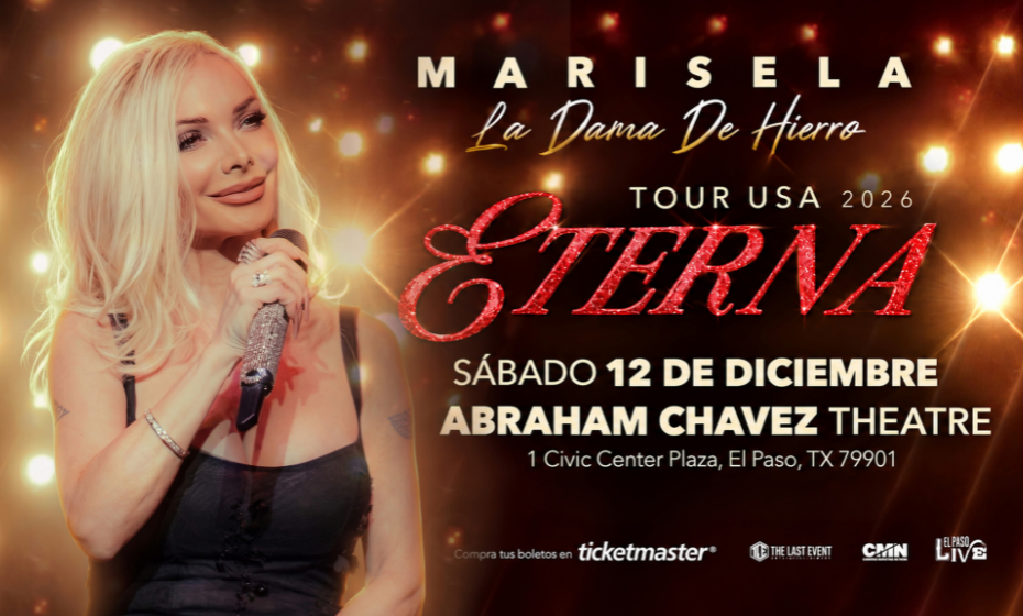 Official Marisela Eterna Tour artwork for the December 12, 2026 El Paso concert